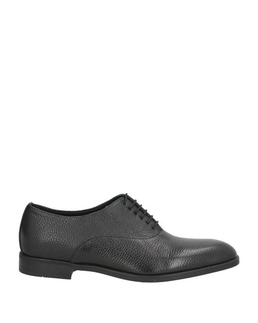 Emporio Armani Gray Lace-Up Shoes Cow Leather for men