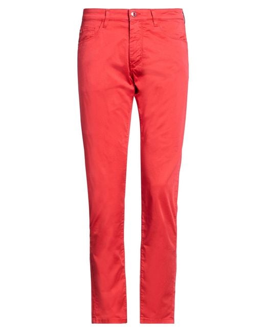 Harmont & Blaine Red Pants Cotton, Elastane for men