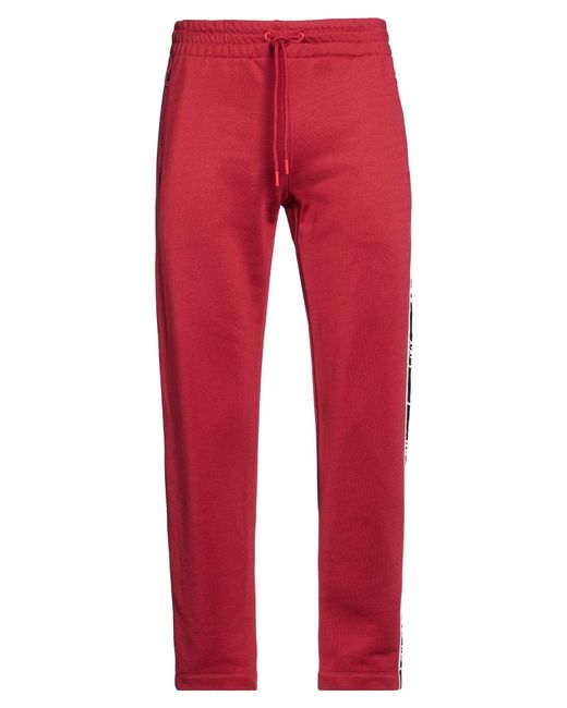 Bikkembergs Red Burgundy Pants Polyester, Cotton for men