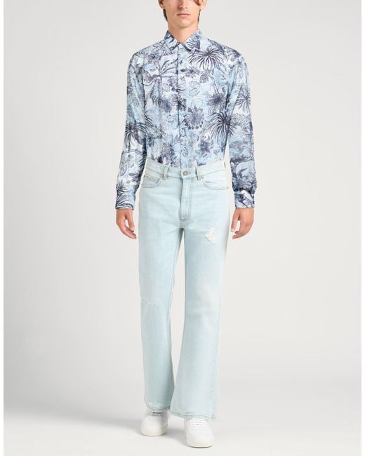 Just Cavalli Blue Shirt Cotton for men