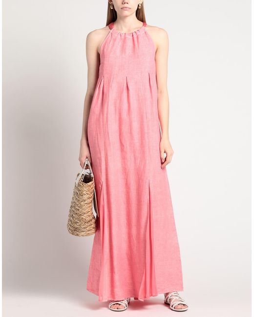 120% Lino Pink Maxi Dress