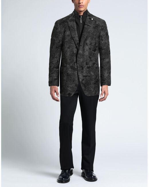 DIGEL Black Blazer Polyacrylic, Virgin Wool, Polyester, Viscose, Elastane for men