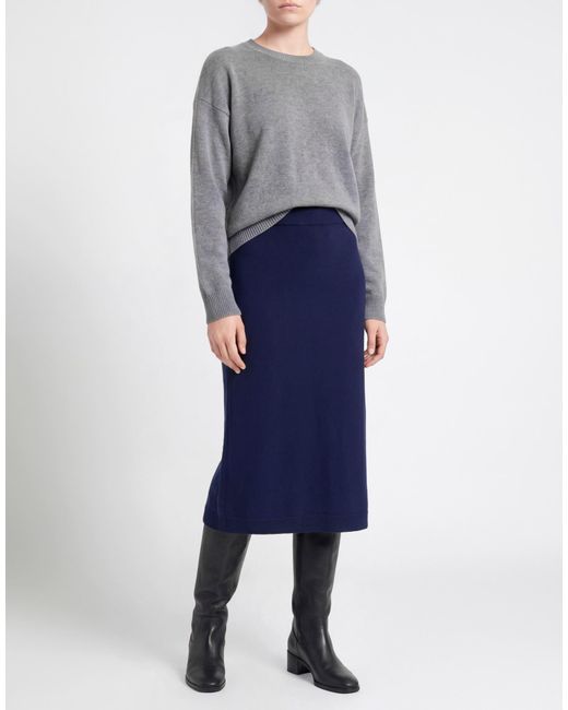 CROCHÈ Blue Midi Skirt Polyamide, Viscose, Wool, Cashmere
