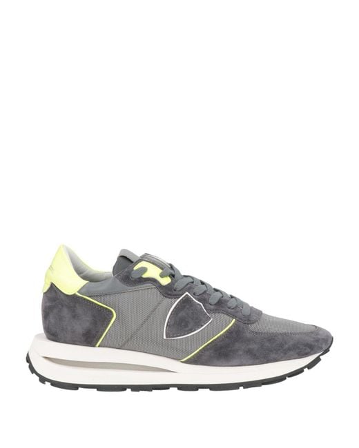 Philippe Model White Sneakers Leather, Textile Fibers for men