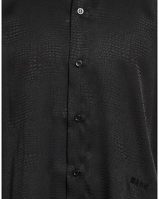 MSGM Black Shirt Acetate, Silk for men