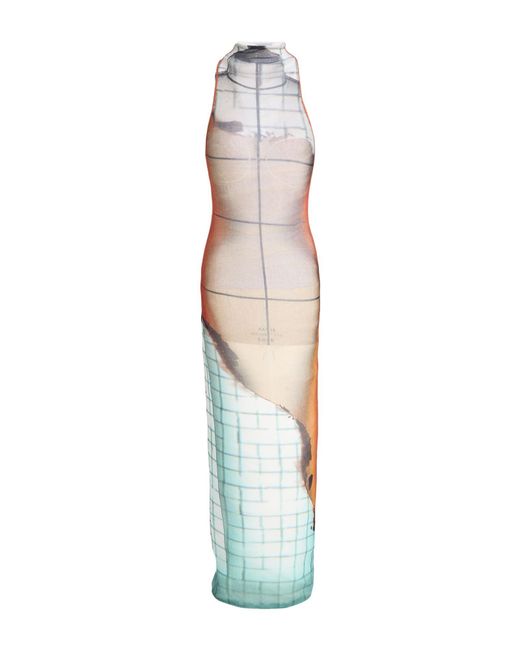 Jean Paul Gaultier White Maxi Dress Polyamide