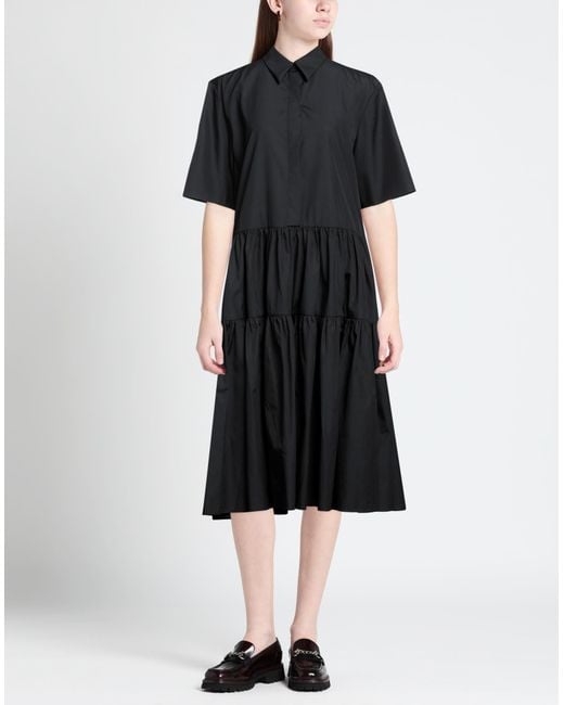 CECILIE BAHNSEN Black Midi Dress