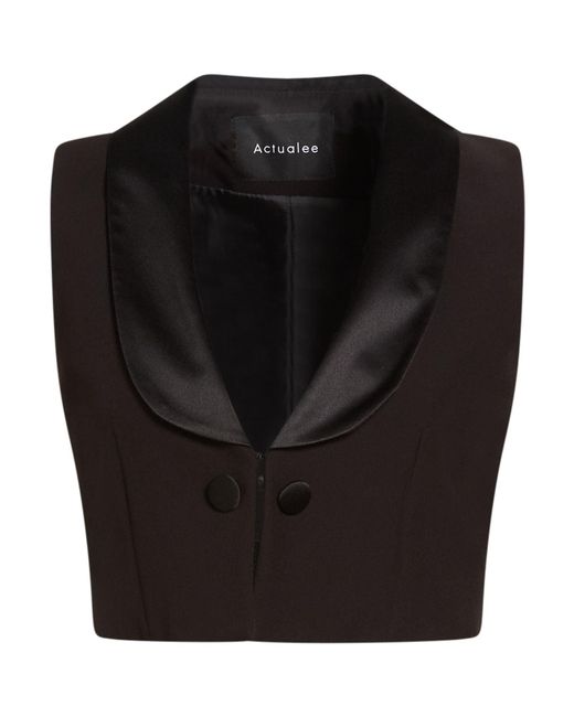 ACTUALEE Black Tailored Vests