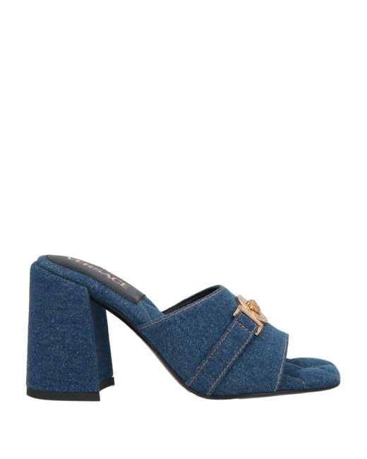 Versace Blue Sandals Textile Fibers