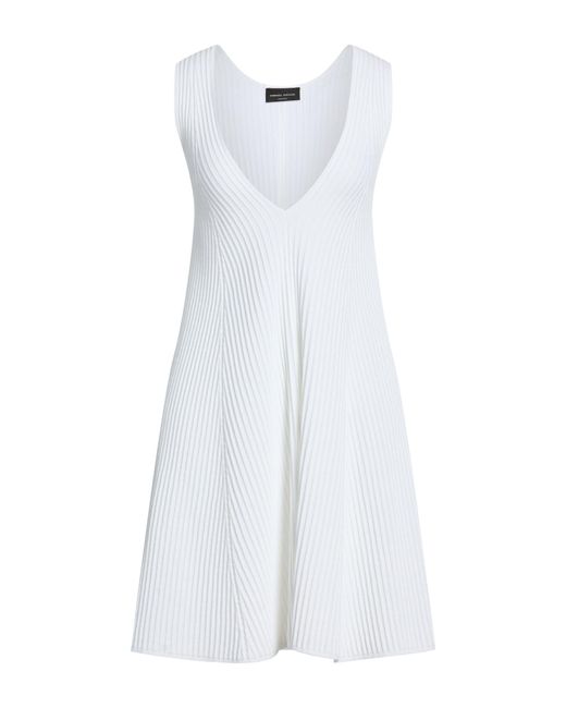 Roberto Collina White Mini Dress Viscose, Polyester