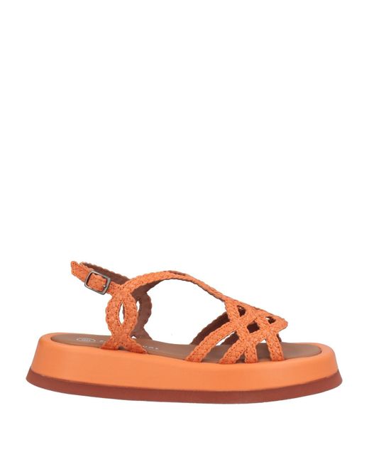 Pas De Rouge Orange Sandals