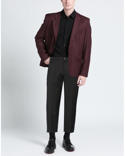Costumein Black Pants Virgin Wool for men