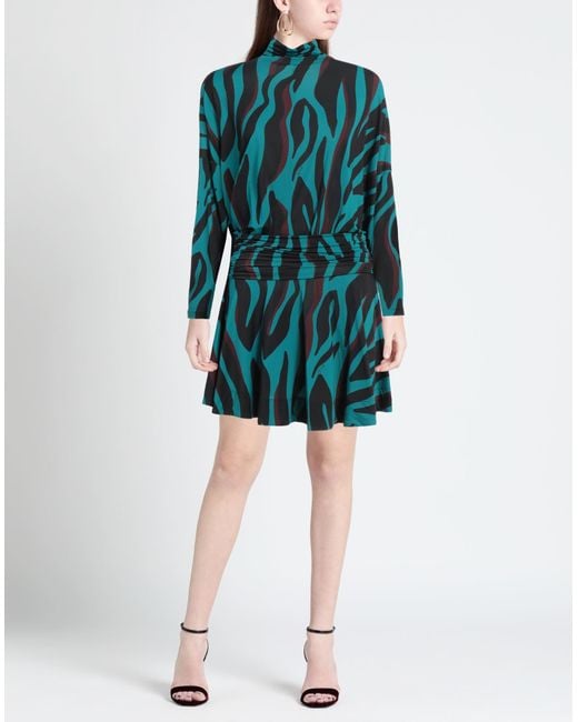 Pinko Blue Mini Dress Viscose, Elastane