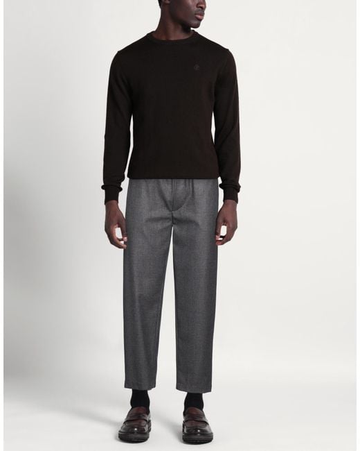 Aion Gray Charcoal Pants Virgin Wool, Cashmere for men