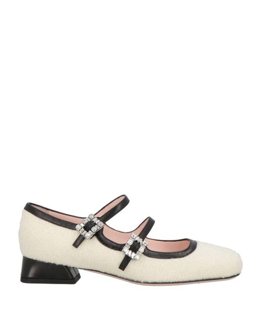 Roger Vivier White Ballet Flats