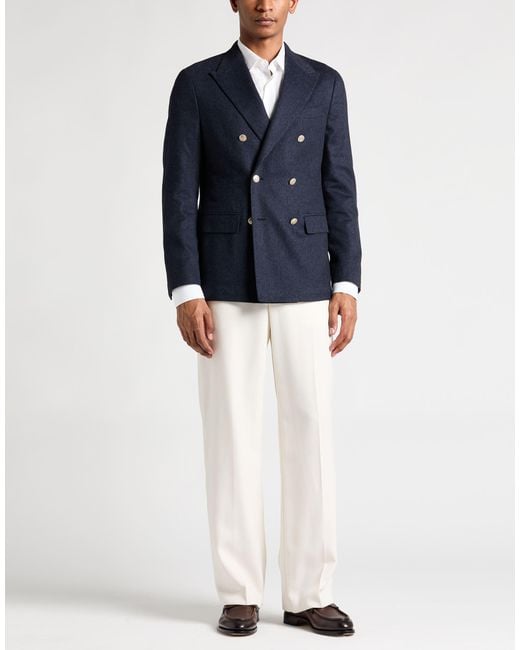 Eleventy Blue Blazer Silk, Cashmere for men