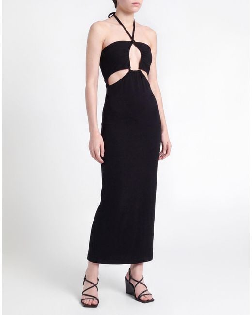 Kontatto Black Maxi Dress Viscose, Polyester