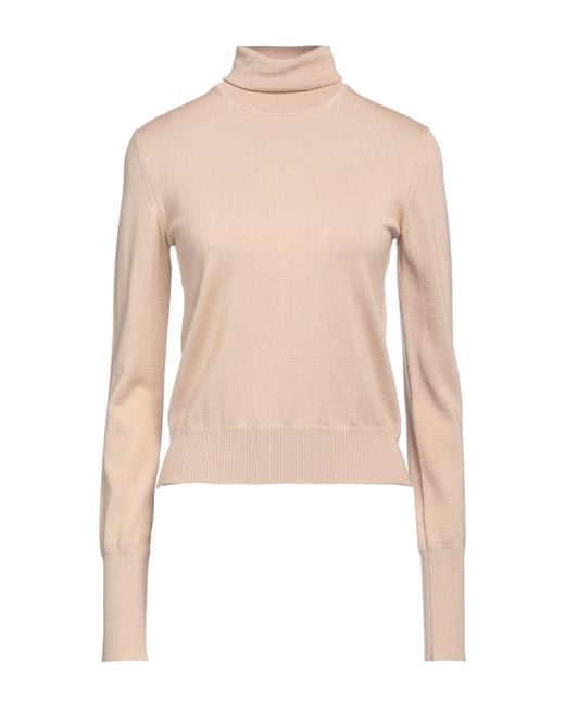 Patrizia Pepe Natural Turtleneck Wool