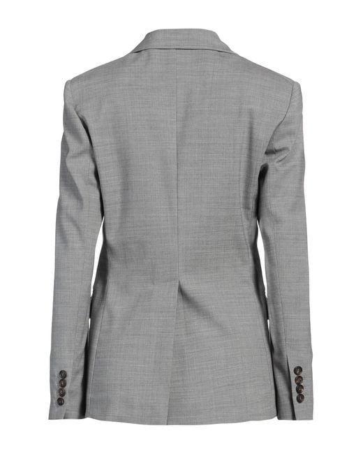 Brunello Cucinelli Gray Blazer Virgin Wool, Elastane, Brass
