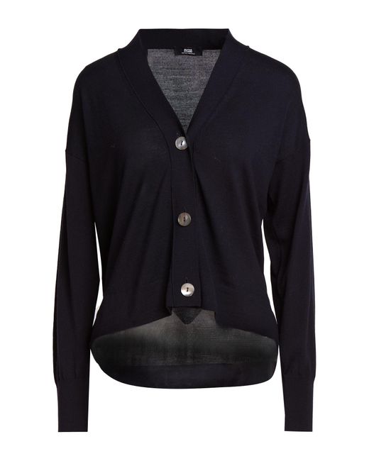 Alpha Studio Blue The Fine Essentials Midnight Cardigan Merino Wool