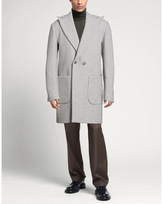 BRERAS Milano Gray Light Coat Wool, Polyester for men