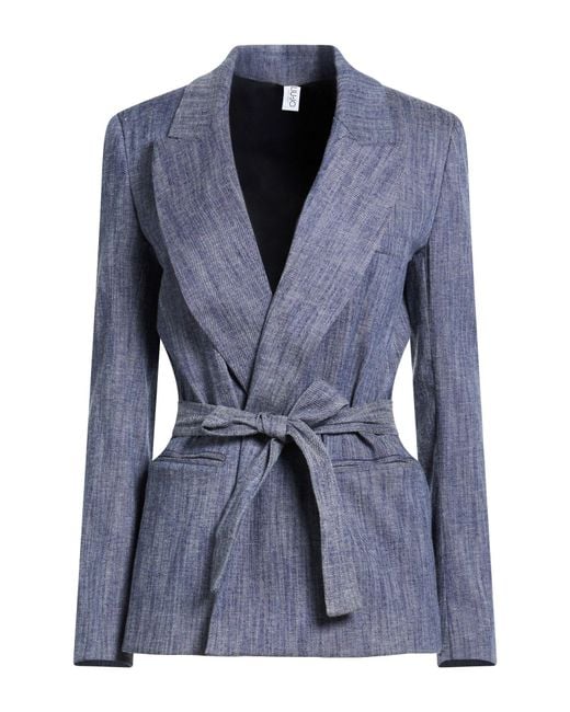 Liu Jo Blue Blazer Polyester, Cotton, Elastane