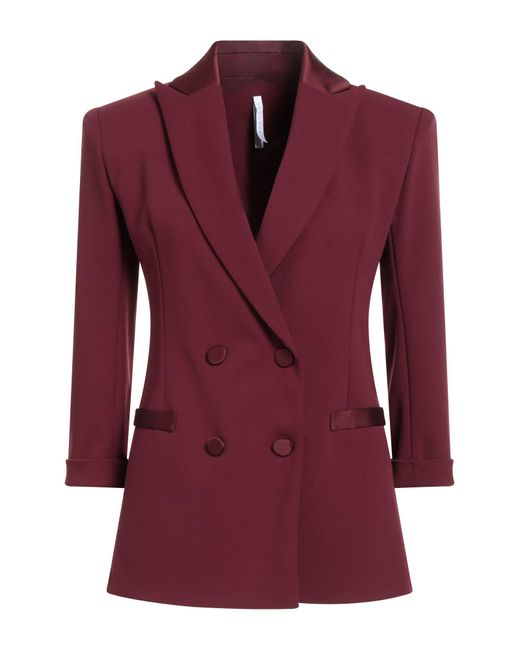 Imperial Red Burgundy Blazer Polyester, Elastane