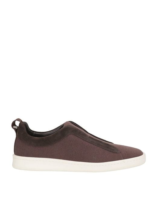 Gran Sasso Brown Sneakers Leather, Textile Fibers for men