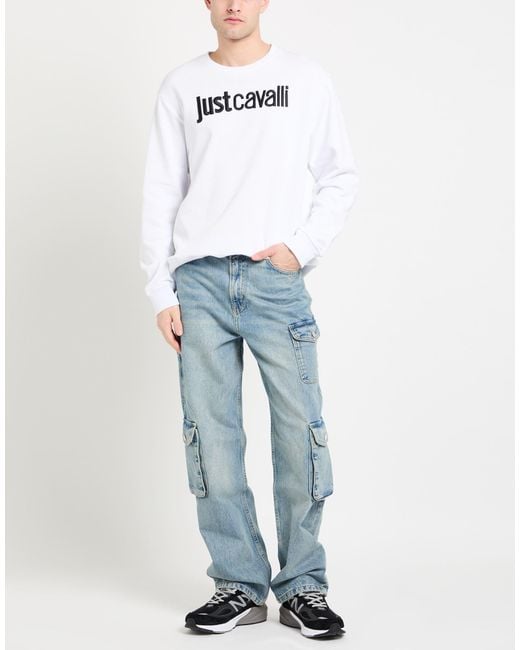 Just Cavalli White Sweatshirt Cotton for men