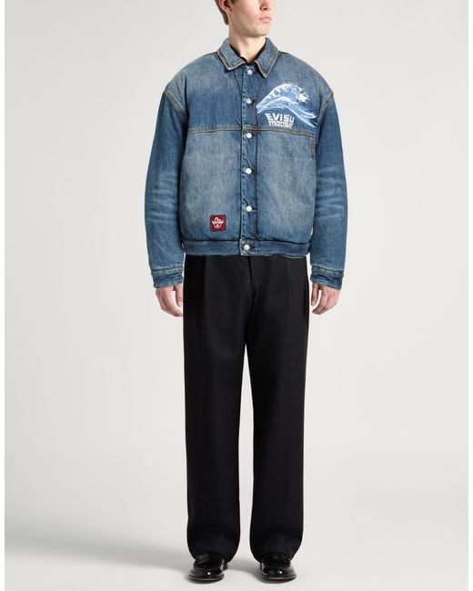 Evisu Blue Denim Outerwear for men