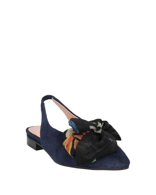 Pollini Blue Ballet Flats Leather