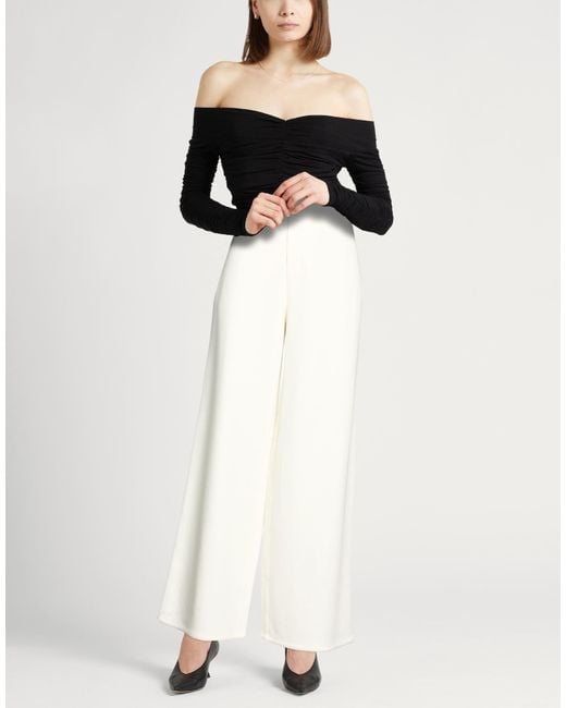 Max Mara White Pants Cotton, Polyester