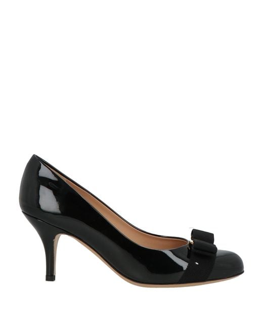 Ferragamo Black Carla 70 Pumps Calfskin