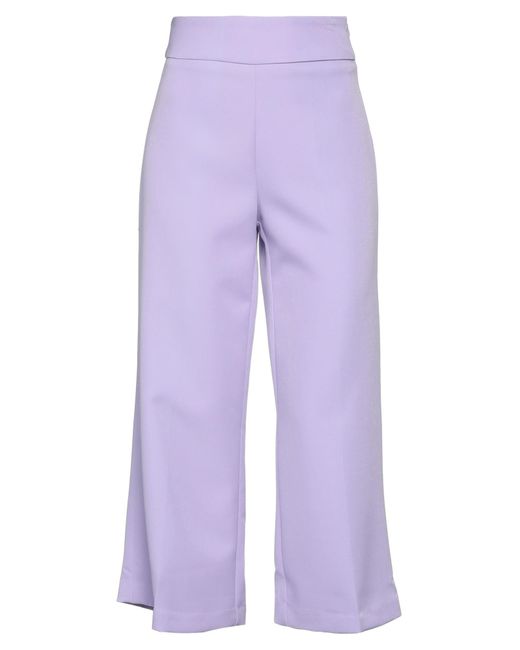 Twenty Easy By Kaos Purple Cropped Trousers