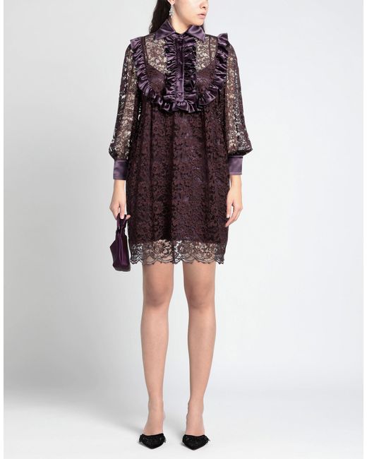 Nora Barth Purple Mini Dress Polyester, Elastane