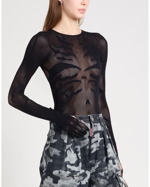 Gcds Black Bodysuit Polyamide, Elastane