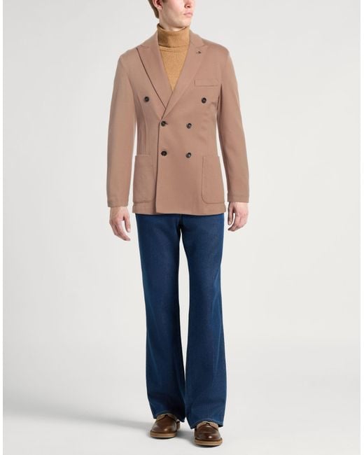 AT.P.CO Brown Camel Blazer Viscose, Polyamide, Elastane for men