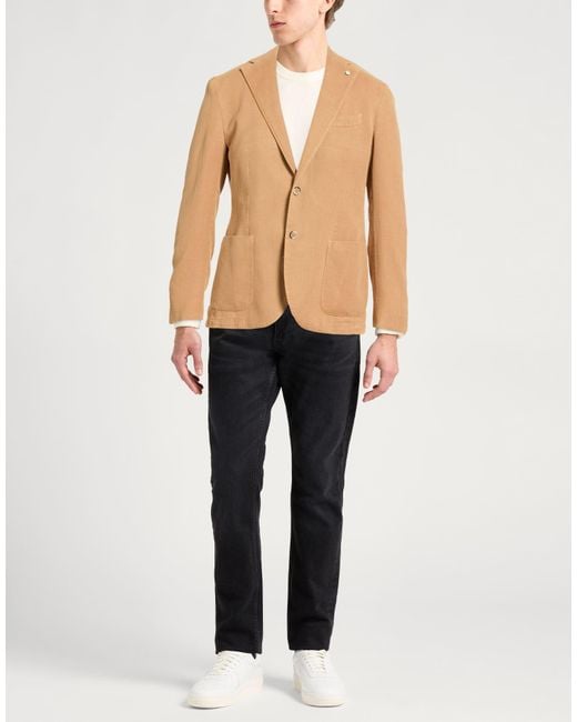 L.b.m. 1911 Natural Camel Blazer Cotton, Ramie for men