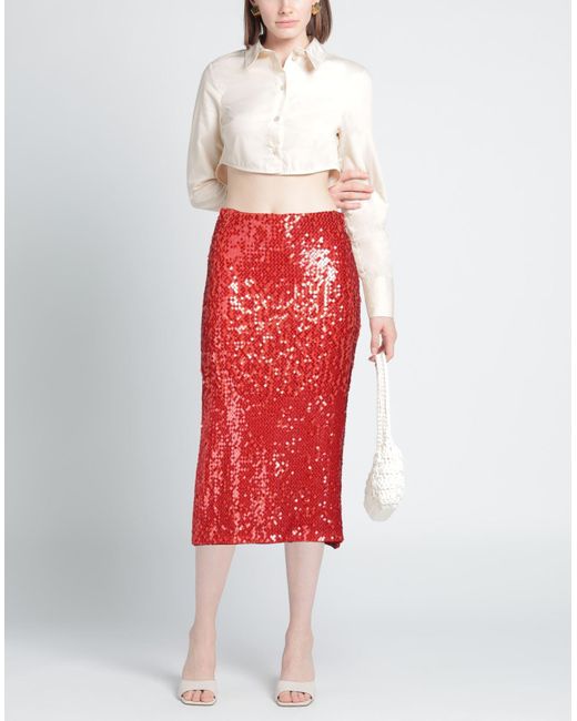 Beatrice B. Red Midi Skirt