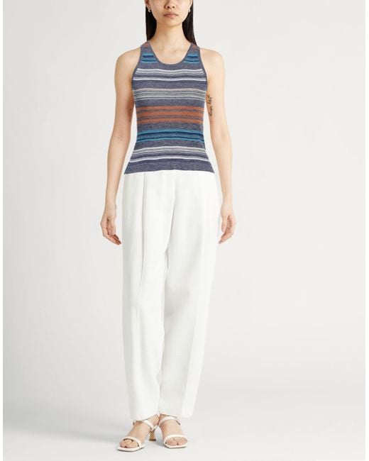 Roberto Collina Blue Top Linen, Polyester