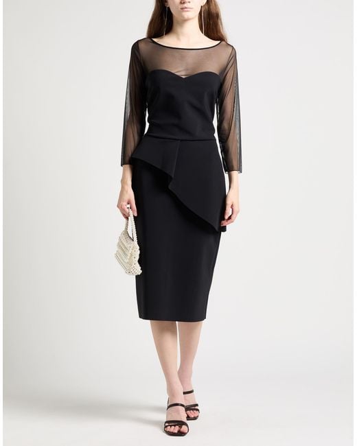 La Petite Robe Di Chiara Boni Black Midi Dress Polyamide, Elastane