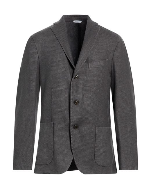Boglioli Black Blazer Cashmere, Virgin Wool, Polyester for men