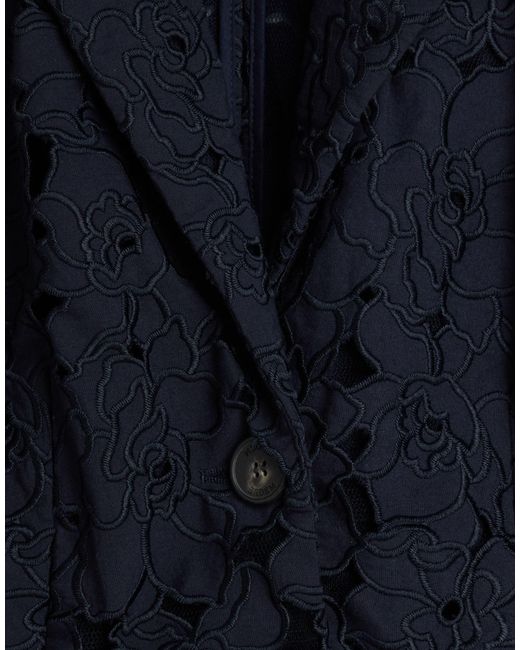Erdem Blue Midnight Blazer Cotton, Polyester, Elastane