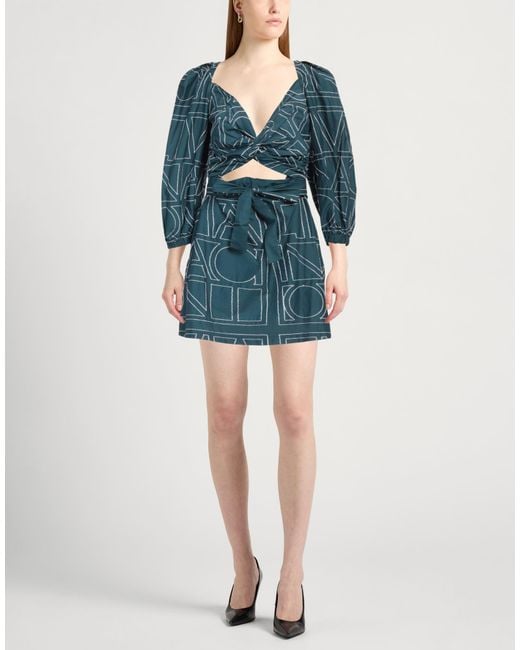 Liviana Conti Blue Mini Dress Cotton, Polyamide, Elastane