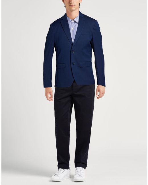 SELECTED Blue Blazer Recycled Polyester, Viscose, Polyester, Elastane for men