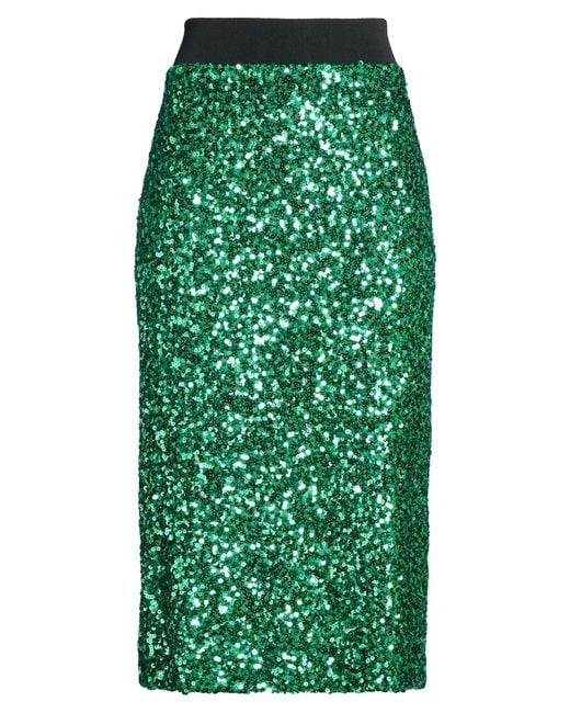 Shirtaporter Green Midi Skirt Polyester, Elastane