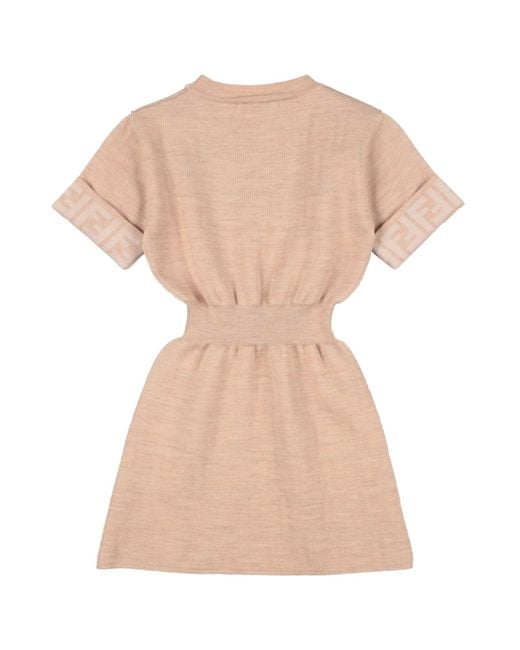Fendi Natural Sand Kids' Dress Wool, Polyamide, Polyurethane