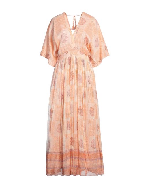 MAISON HOTEL Pink Maxi Dress Viscose, Polyamide