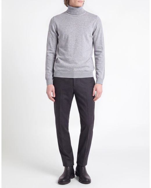 Moorer Gray Light Turtleneck Silk, Cashmere for men