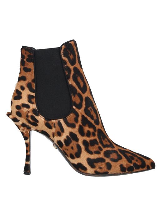 Dolce & Gabbana Brown Leopard Print Stiletto Boots